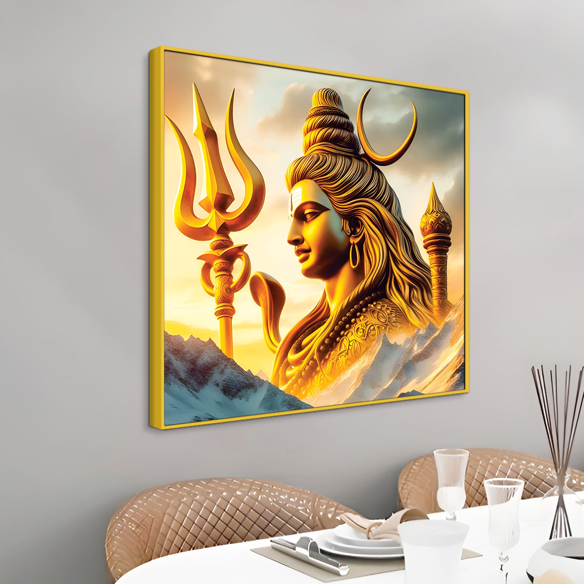 Mahadev Divine Glow Painting Lord Shiva Canvas Artwork