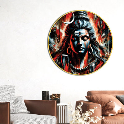 mahadev-red-round-painting-premium-hindu-wall-decor