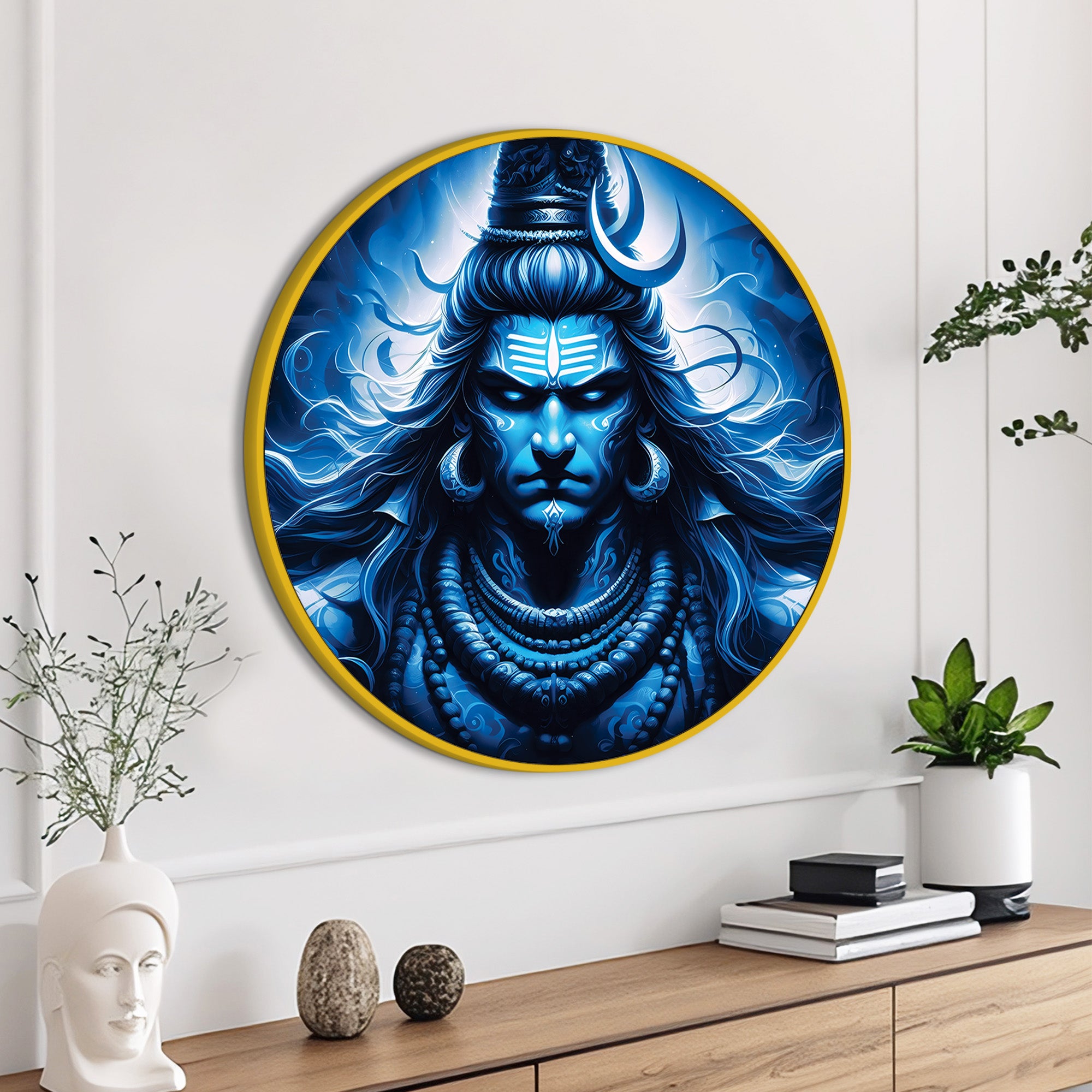 Mahadev Round Wall Hanging Devotional Home Decorative painting
