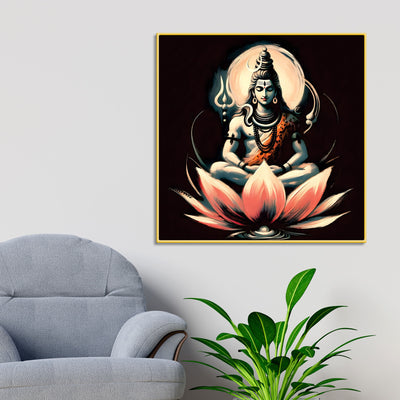 Mahadev Sacred Wall Frame Elegant Shiva Canvas Painting
