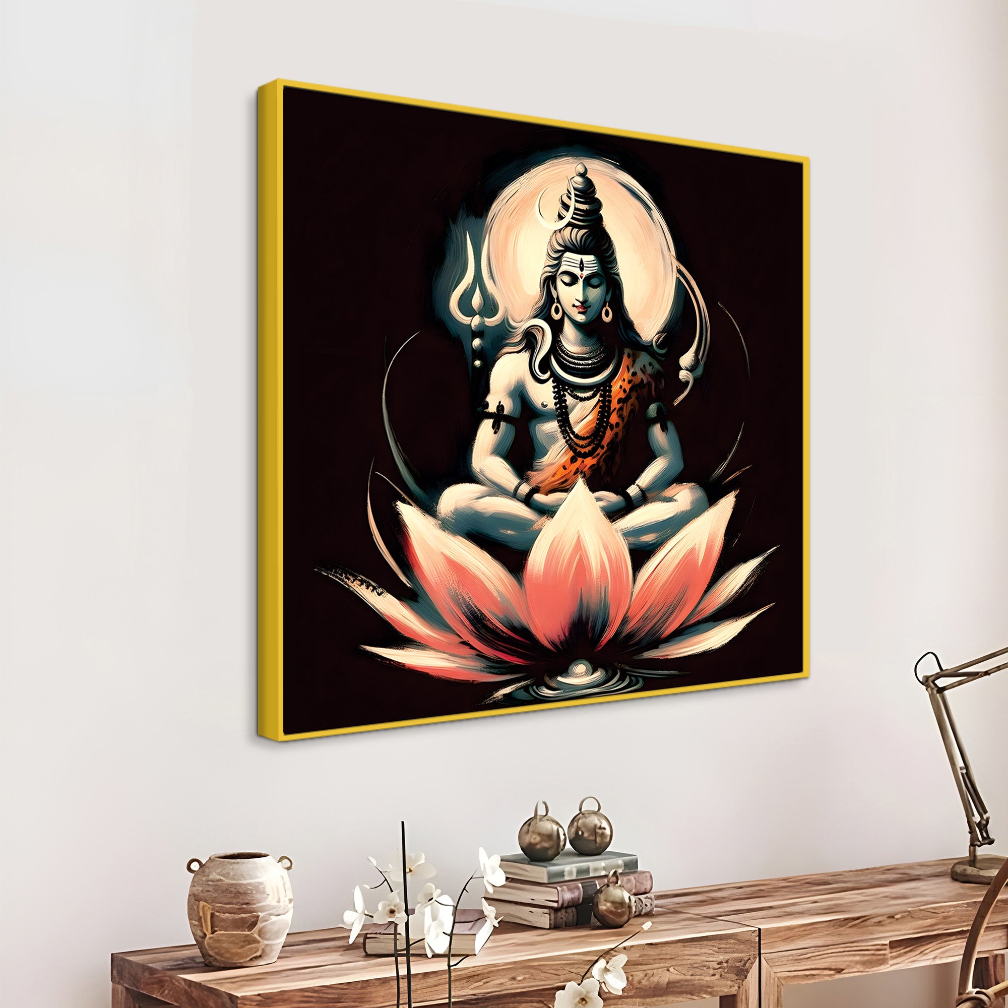 Mahadev Sacred Wall Frame Elegant Shiva Canvas Painting