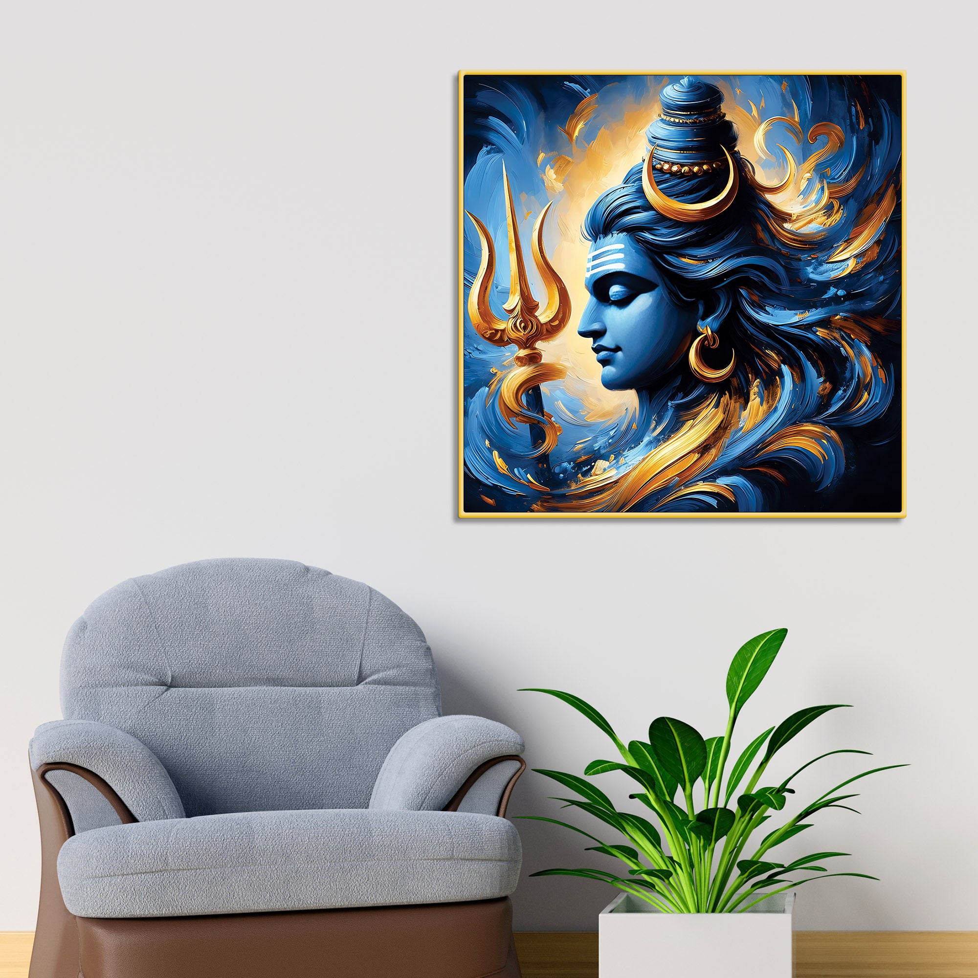 Mahadev Trishul Canvas Artwork Lord Shiva Wall Painting