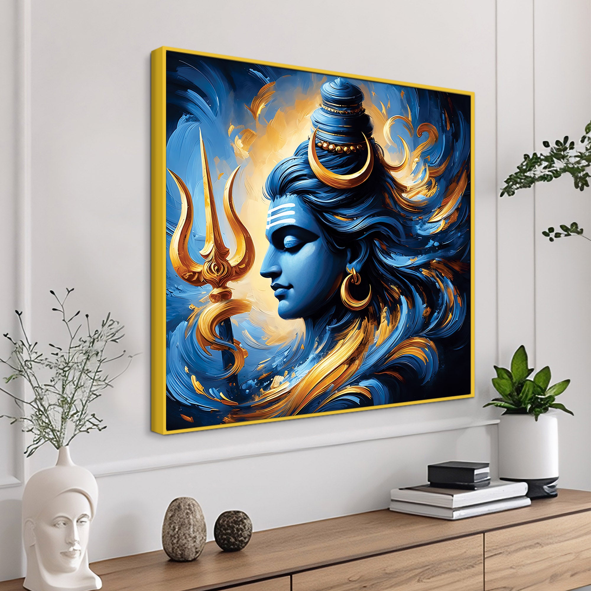 Mahadev Trishul Canvas Artwork Lord Shiva Wall Painting
