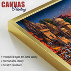 Majestic Banaras Ghat Sunrise Canvas Painting for Living Room Decor