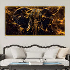 majestic-black-elephant-with-lightning-abstract-design-canvas-wall-painting