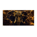 Majestic Black Elephant with Lightning Abstract Design Canvas Wall Painting