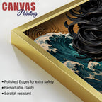 Majestic Black Horse Amid Ocean Waves 3D Canvas Wall Painting