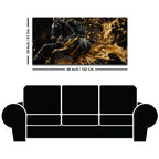 Majestic Black Stallion with Liquid Golden Splash 3D Canvas Wall Painting