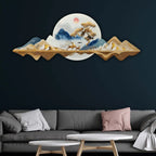 Majestic Deer Mountains Crystal Glass Backlit LED Painting
