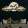 Majestic Deer Mountains Crystal Glass Backlit LED Wall Art