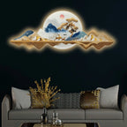 Majestic Deer Mountains Crystal Glass Backlit LED Wall Art