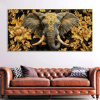 majestic-elephant-head-with-golden-flowers-luxury-canvas-wall-painting