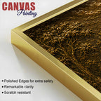Majestic Golden Lion in Forest Metallic Look 3D Canvas Wall Painting