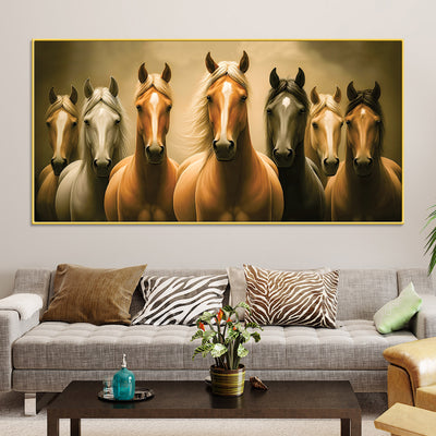 Majestic Horse Herd Standing Premium Wall Painting
