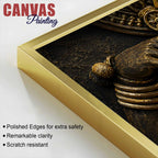 Majestic Kathakali Dancer Black & Gold Metallic Look 3D Canvas Wall Painting