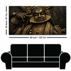 Majestic Kathakali Dancer Black & Gold Metallic Look 3D Canvas Wall Painting
