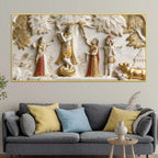 Majestic Lord Krishna 3D Canvas Wall Painting