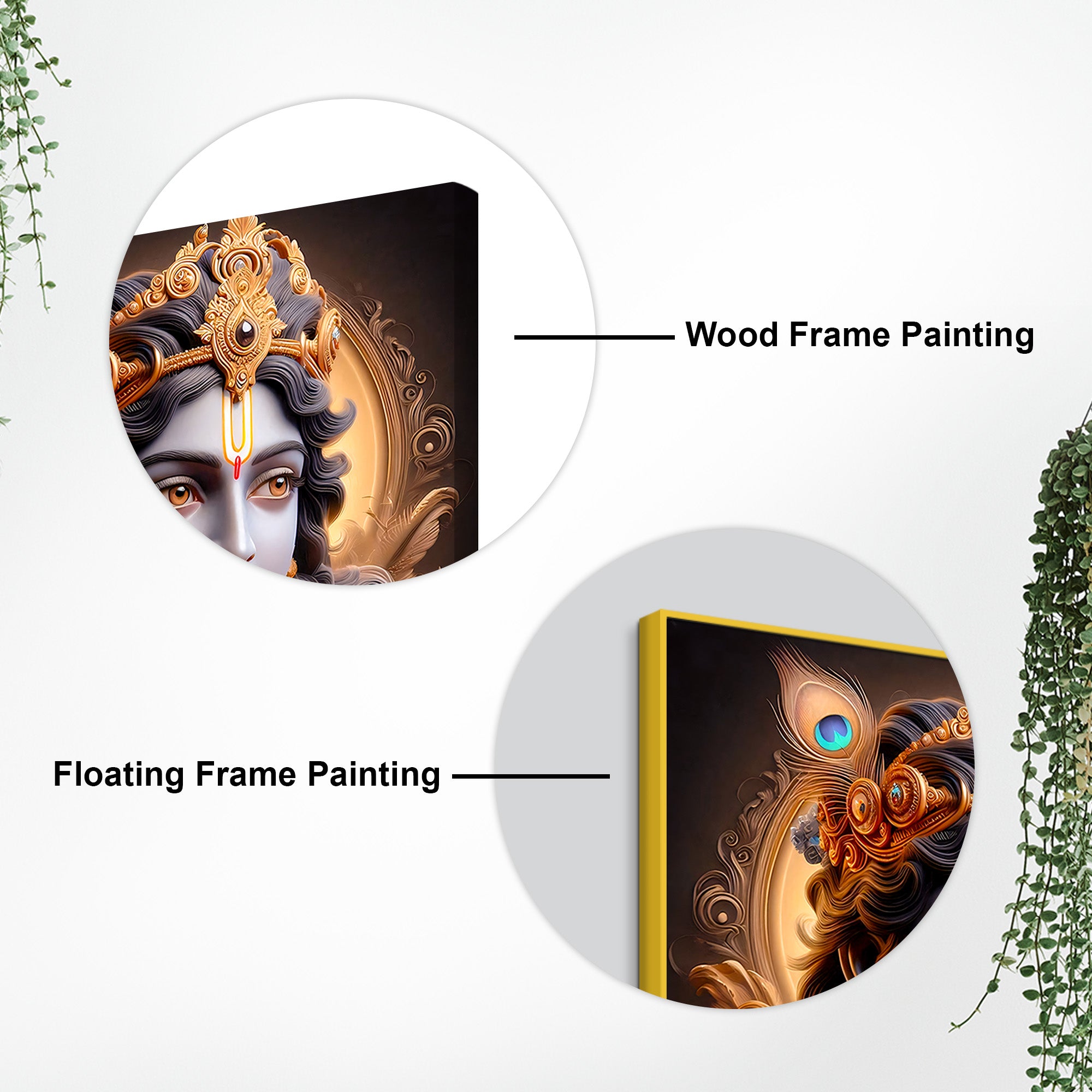 Majestic Lord Krishna Royal Portrait Art Canvas Wall Painting For Home & Office