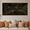 Majestic Peacock Pair in Nature Metallic Look 3D Canvas Wall Painting