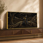 Majestic Peacock Pair in Nature Metallic Look 3D Canvas Wall Painting