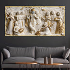 Majestic Radha Krishna and Gopis 3D Canvas Wall Painting