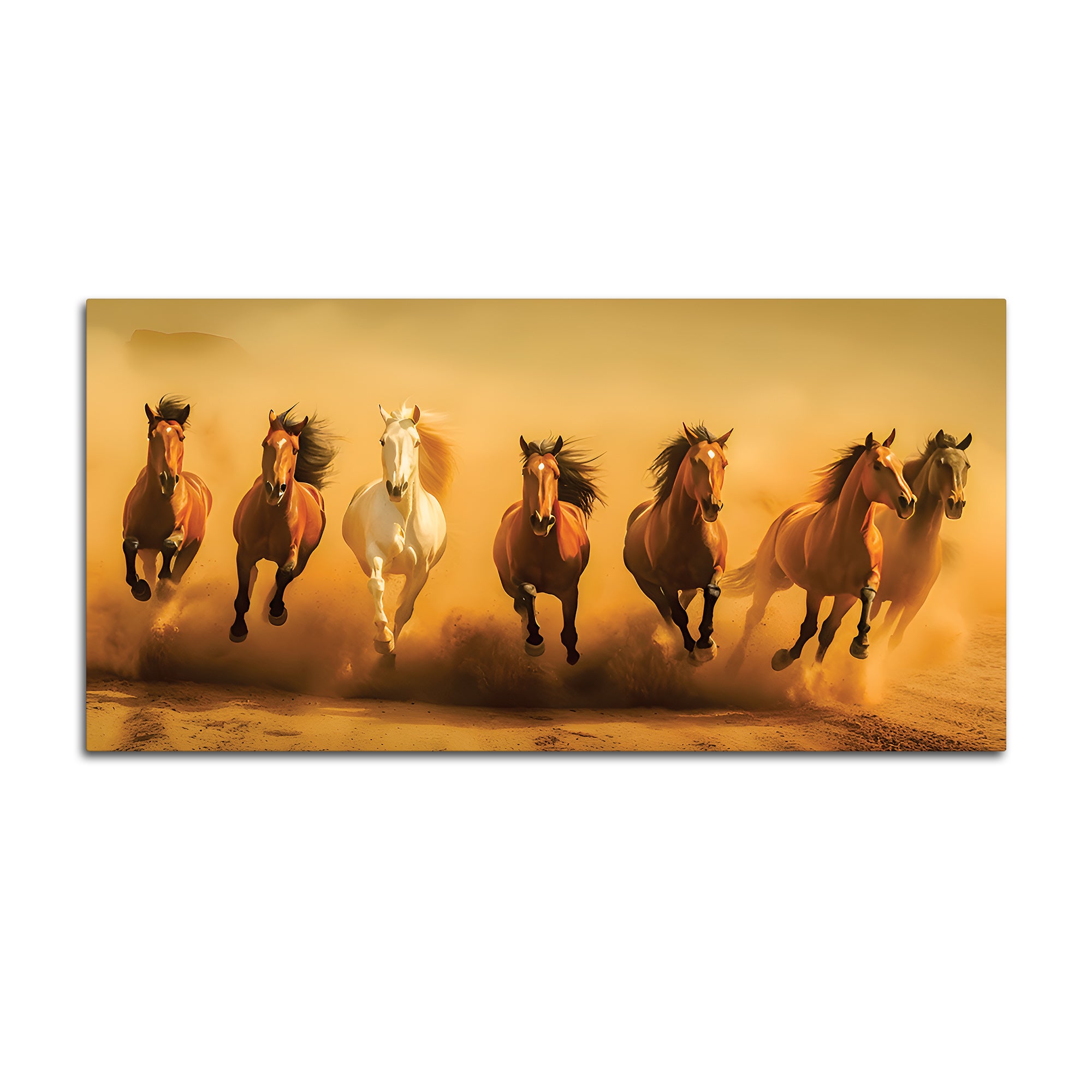 Majestic Seven Horses Galloping Premium Wall Painting