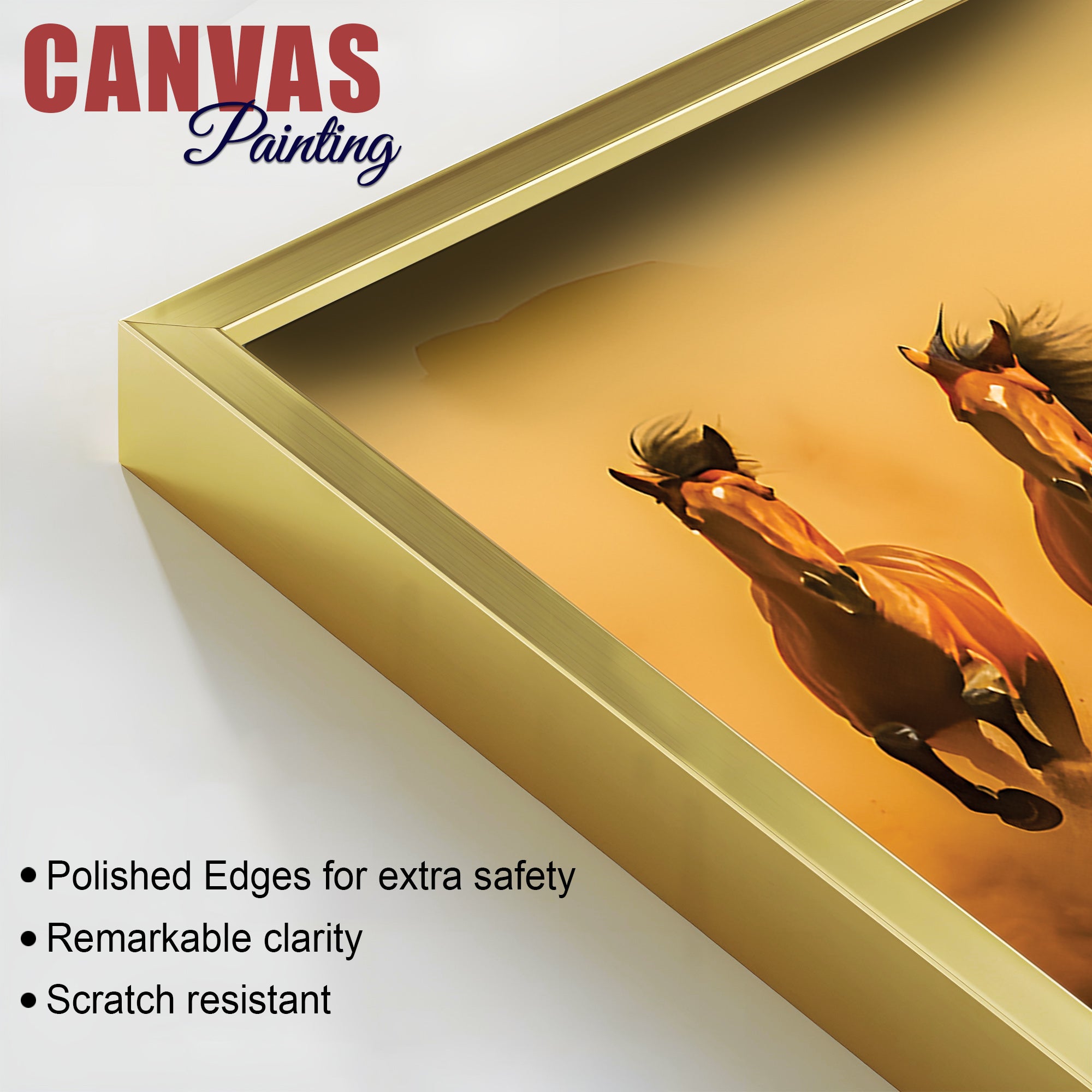 Majestic Seven Horses Galloping Premium Wall Painting