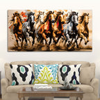 Majestic Seven Horses Water Color Art Premium Wall Painting