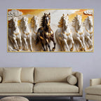 Majestic Seven Running Horses 3D Canvas Wall Painting
