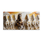 Majestic Seven Running Horses 3D Canvas Wall Painting