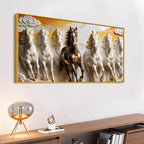 Majestic Seven Running Horses 3D Canvas Wall Painting
