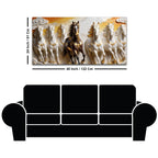 Majestic Seven Running Horses 3D Canvas Wall Painting