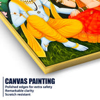 Majestic Shree Radha Krishna Garden Scene Canvas Wall Painting