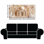 Majestic Taj Mahal with Floral Elegance 3D Canvas Wall Painting