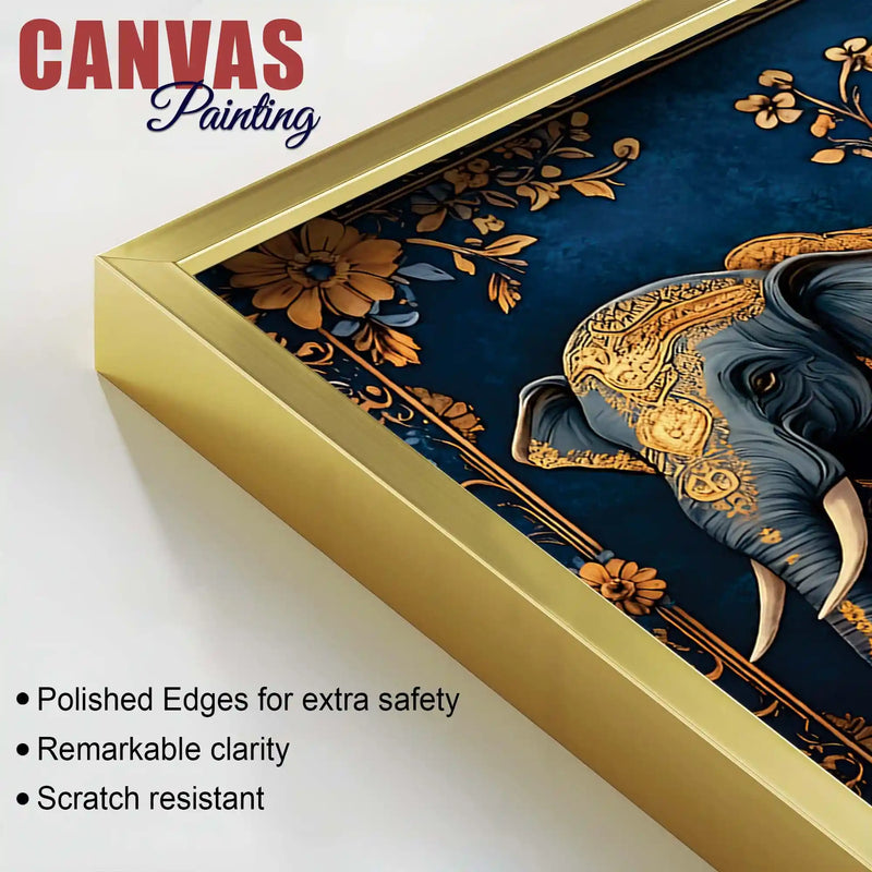 Majestic Three Elephant Canvas Wall Painting for Modern Interiors