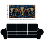 Majestic Three Elephant Canvas Wall Painting for Modern Interiors