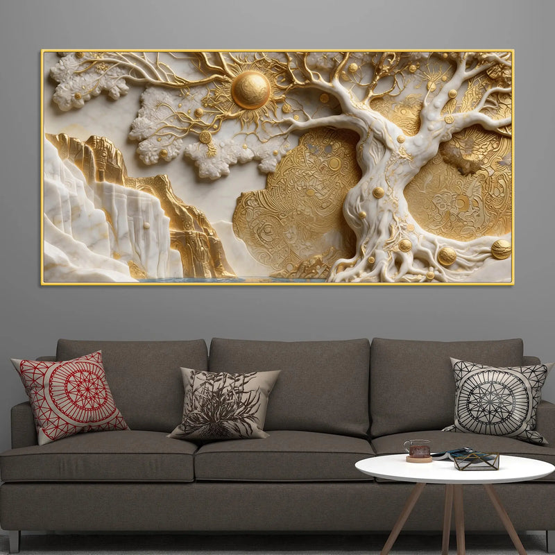 Majestic Tree of Abundance 3D Canvas Wall Painting