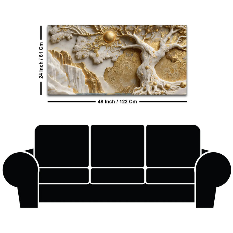 Majestic Tree of Abundance 3D Canvas Wall Painting