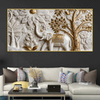 Majestic White Elephant in Enchanted Forest 3D Effect Canvas Wall Painting