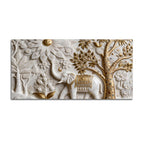 Majestic White Elephant in Enchanted Forest 3D Effect Canvas Wall Painting