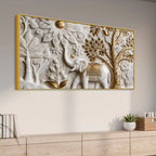 Majestic White Elephant in Enchanted Forest 3D Effect Canvas Wall Painting
