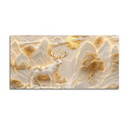 Majestic White & Golden Deer in Mountain Landscape 3D Canvas Wall Painting