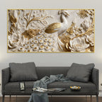 Majestic White Peacock 3D Canvas Wall Painting