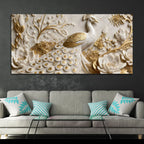 Majestic White Peacock 3D Canvas Wall Painting