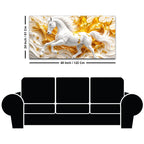 Majestic White Stallion with Golden Splash 3D Canvas Wall Painting