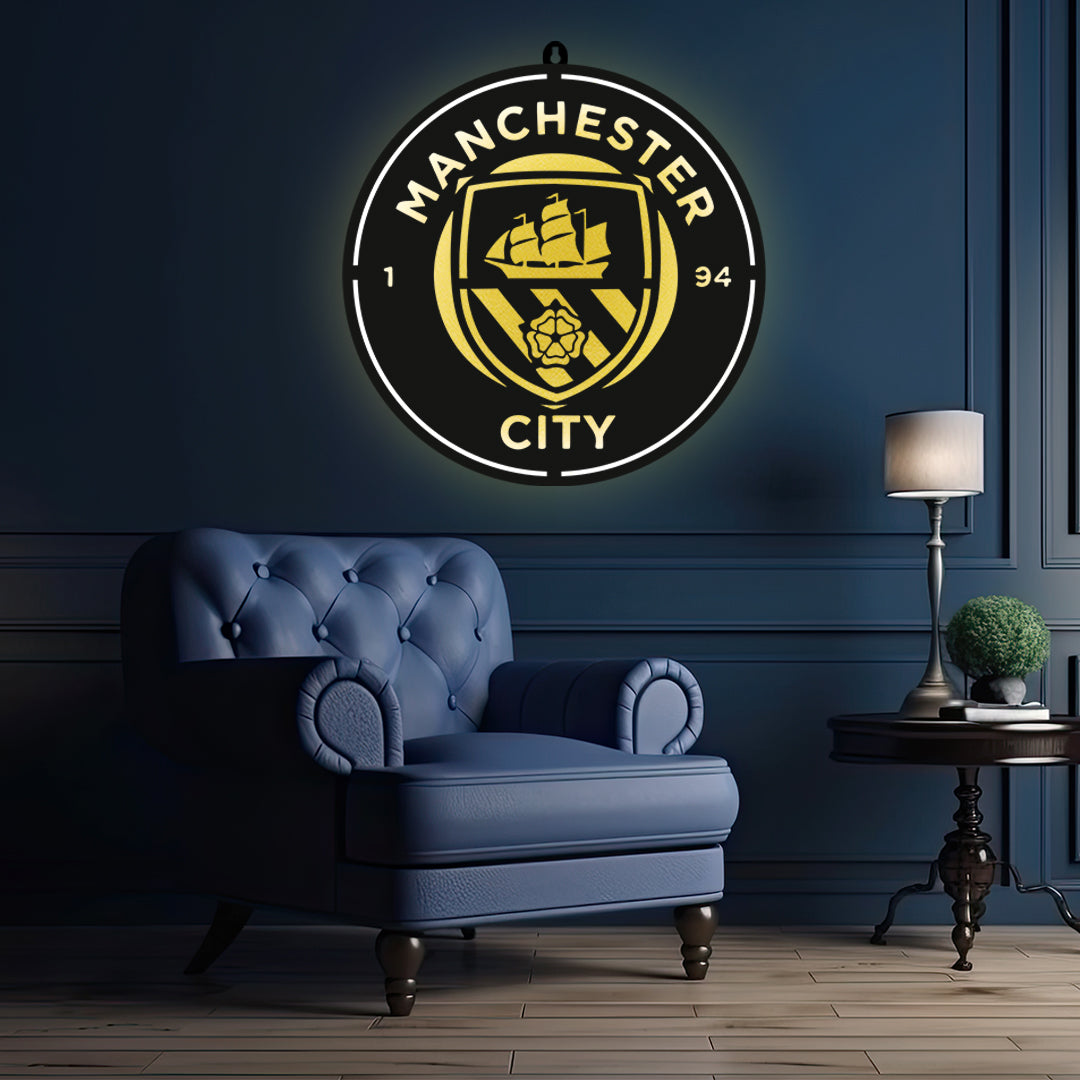 Manchester City LED Wall Art Frame for Sports Lovers Wall Decor