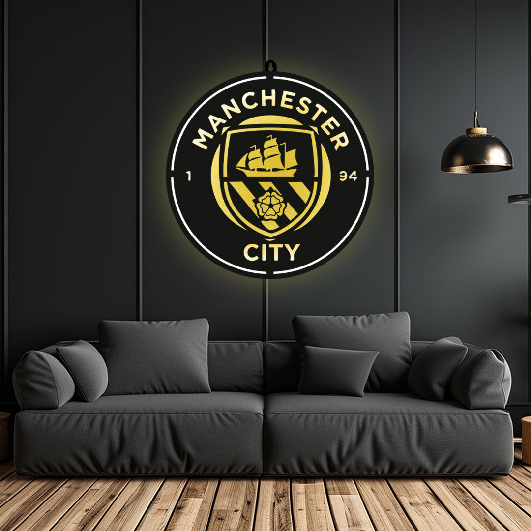 Manchester City LED Wall Art Frame for Sports Lovers Wall Decor