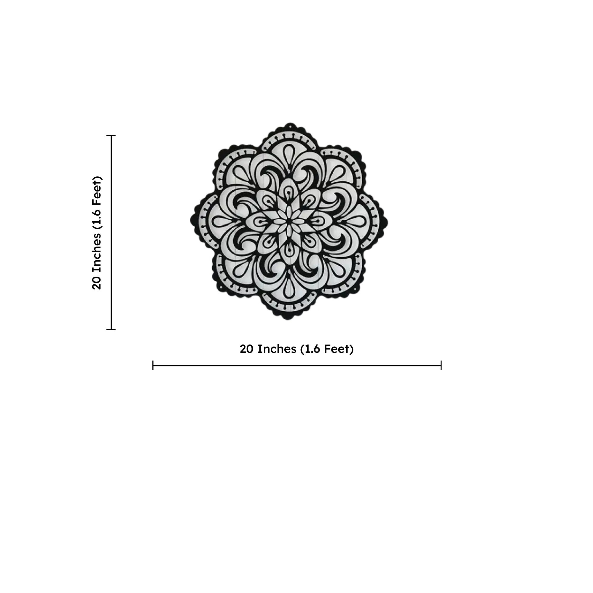 Mandala Pattern Floral Design Metal Art Wall Decor