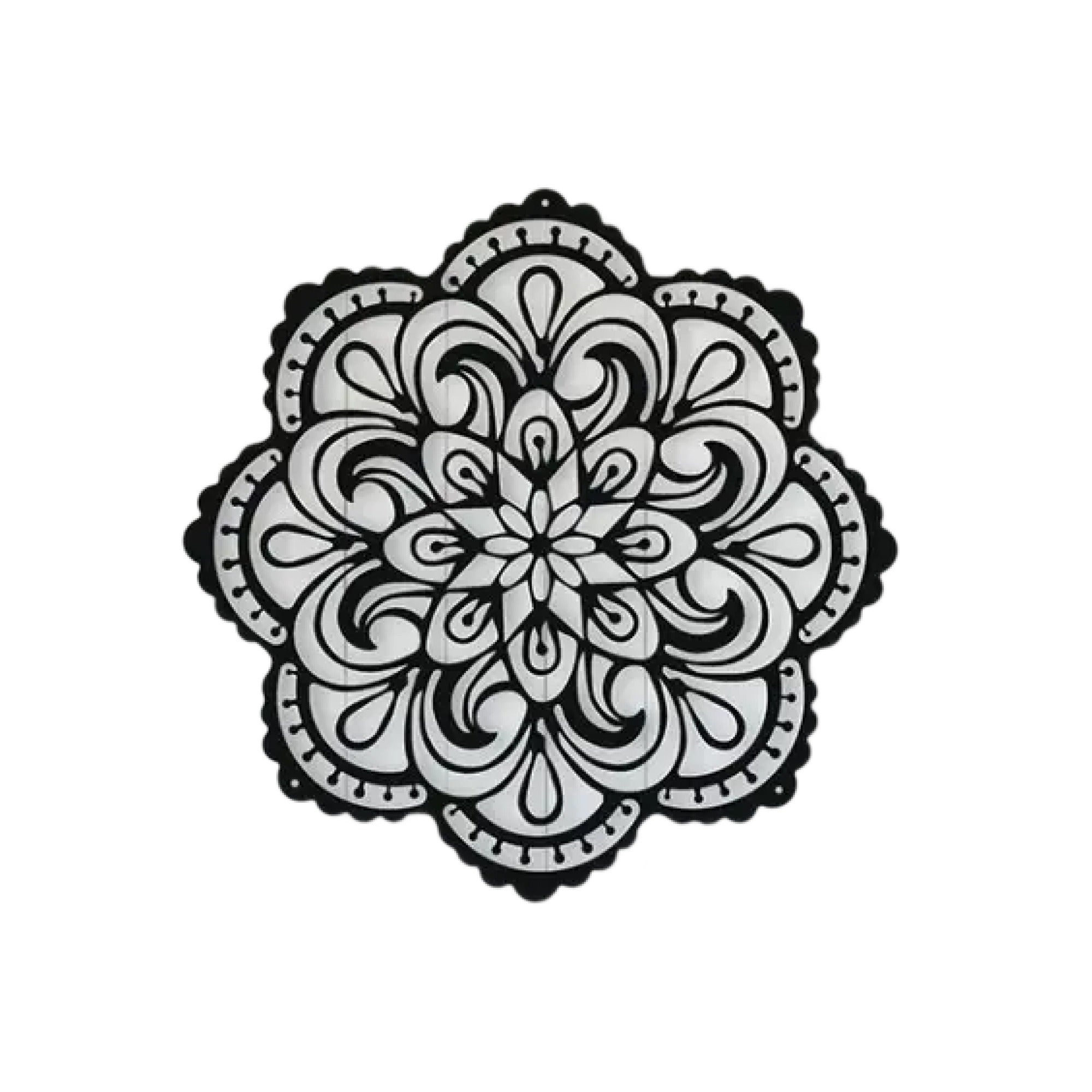 Mandala Pattern Floral Design Metal Art Wall Decor