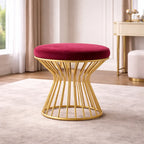 maroon-velvet-pouffe-with-glamorous-gold-detailing